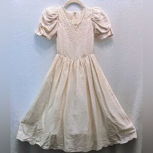 Exquisite New Dupioni 100% Silk & Pearls Girls Dress Sz. 6 Special Occasion